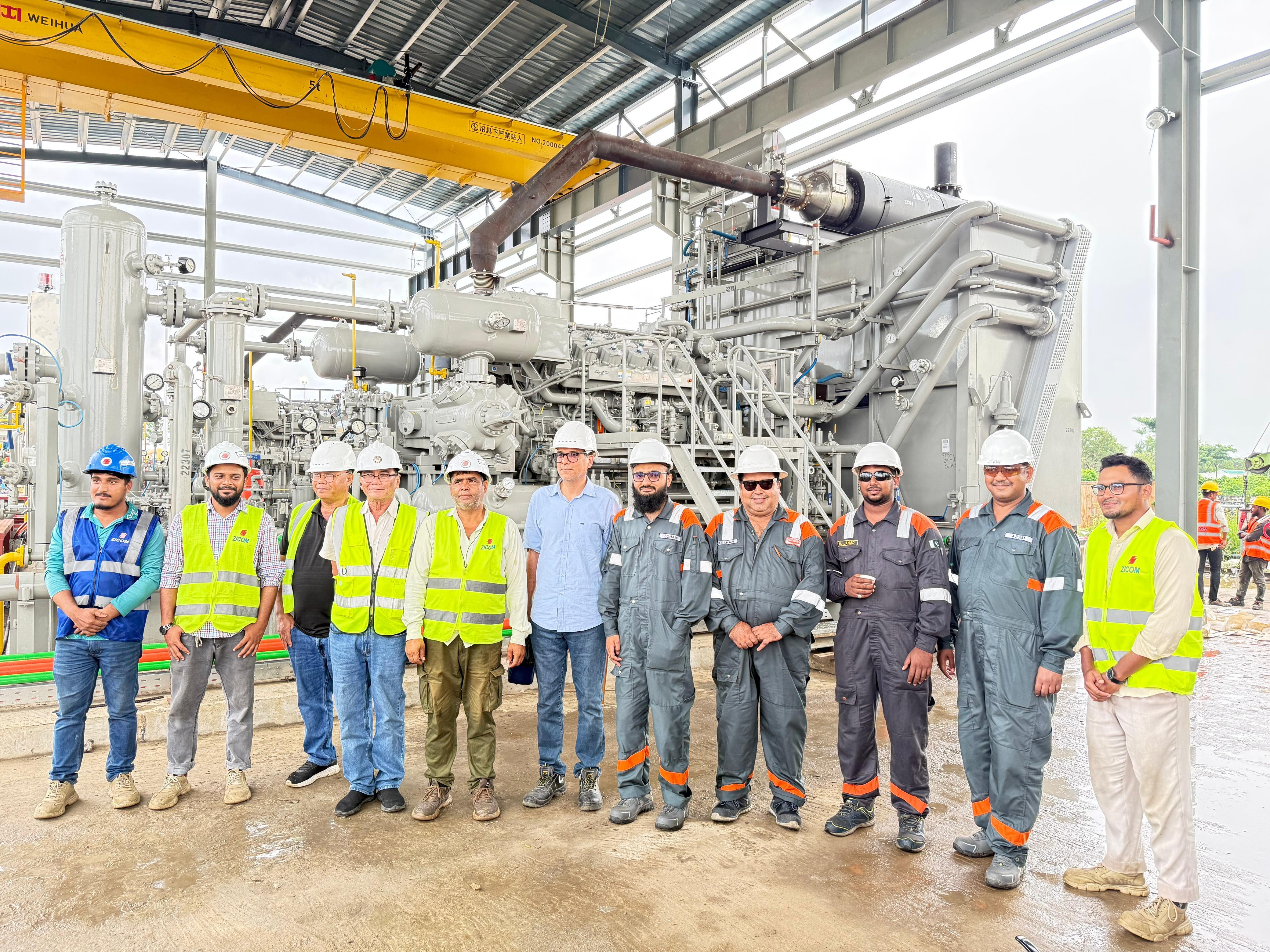 Sample project photo – Ariel compressor skid during commissioning in Pakistan